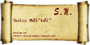 Sulcz Máté névjegykártya
