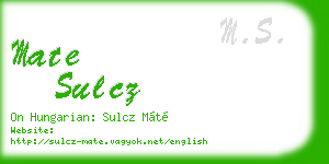 mate sulcz business card